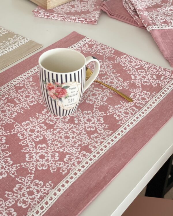 Tovaglietta Colazione Linea Greca In Tessuto