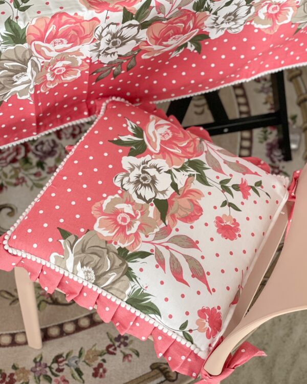 Linea Flora Coppia Coprisedia Con Zip e Laccetti Preziosa Home