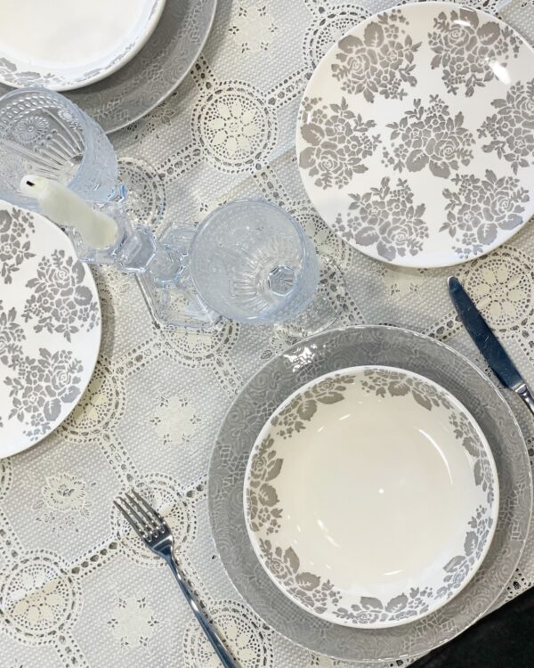 Tovaglia in Pvc Lace 6 Posti Effetto Uncinetto