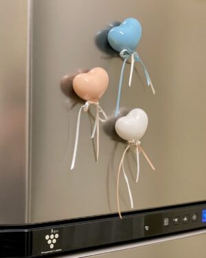 Cuoricino Magnete In Ceramica Con Nastrino