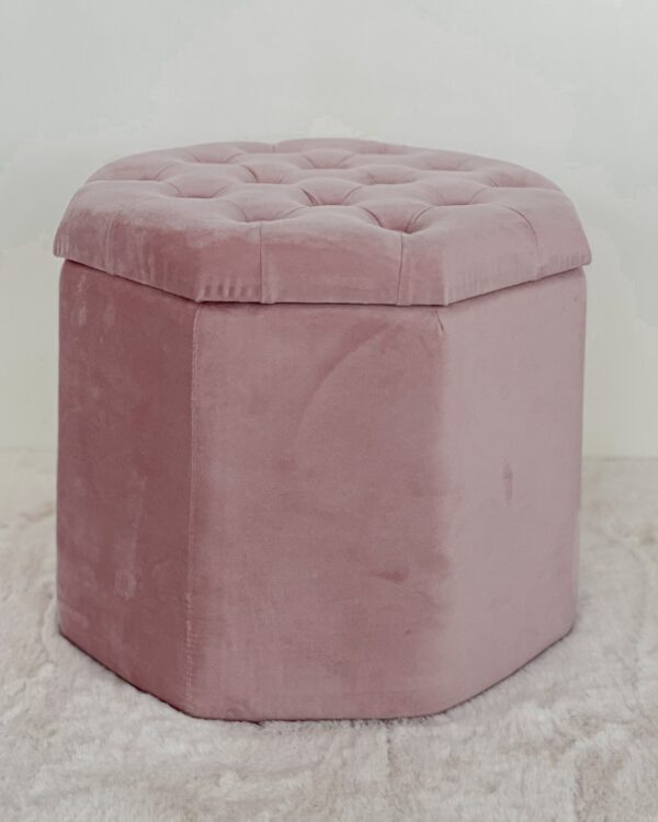 Pouf Ottagonale Contenitore Con Coperchio Capitonnè