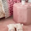 Pouf Ottagonale Contenitore Con Coperchio Capitonnè