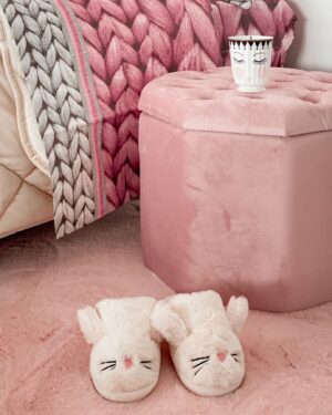 Pouf Ottagonale Contenitore Con Coperchio Capitonnè