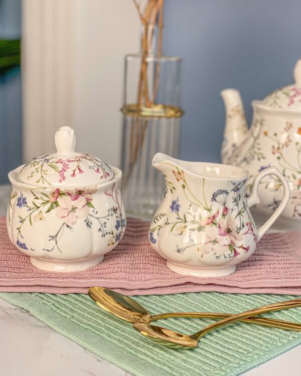 Set Lattiera e Zuccheriera Garden Stile Classico e Motivo Floreale