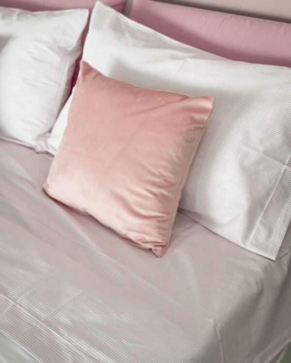 Completo Letto Matrimoniale Harris A Righe Bianche Rosa Carillo Home