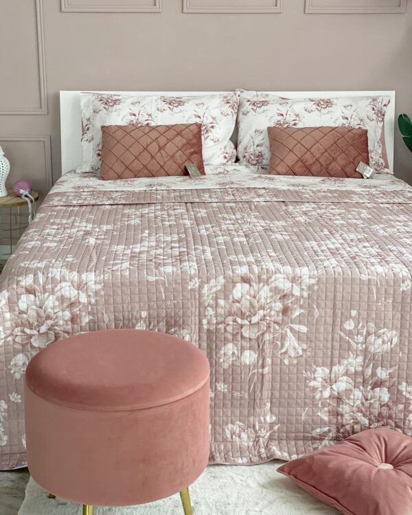 Trapuntino Matrimoniale Quilt Elisa Microfibra Stampata Floreale Carillo Home-11201