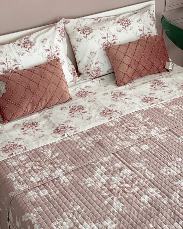 Trapuntino Matrimoniale Quilt Elisa Microfibra Stampata Floreale Carillo Home