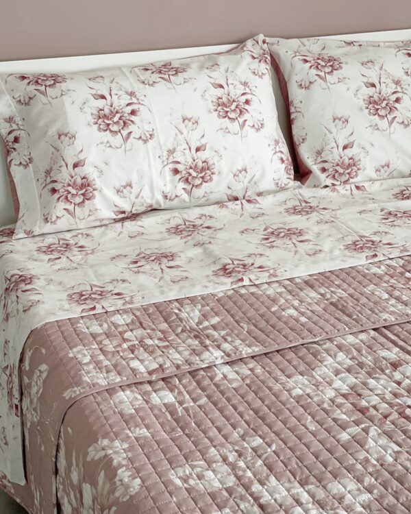 Trapuntino Matrimoniale Quilt Elisa Microfibra Stampata Floreale Carillo Home