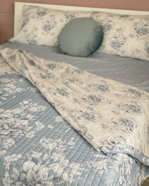 Trapuntino Matrimoniale Quilt Elisa Microfibra Stampata Floreale Carillo Home