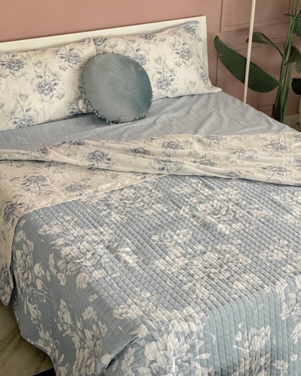 Trapuntino Matrimoniale Quilt Elisa Microfibra Stampata Floreale Carillo Home