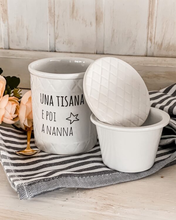 Tazza Mug Per Tisana Con Scritte Simpatiche Coperchio e Filtro per Infusione IN Ceramica AD STAR