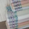 Set Asciugamani Flowers Viso e Ospite 100% Spugna di Cotone Vingi Ricami