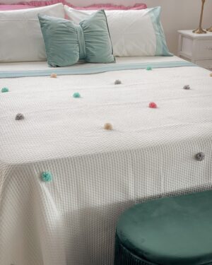 Trapuntino Matrimoniale Favola Con Applicazioni in Tulle ColoratoFancy Home