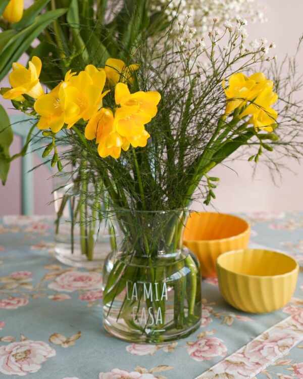 Vaso in Vetro Portafiori Con Scritta Nuvole Di Stoffa My Home