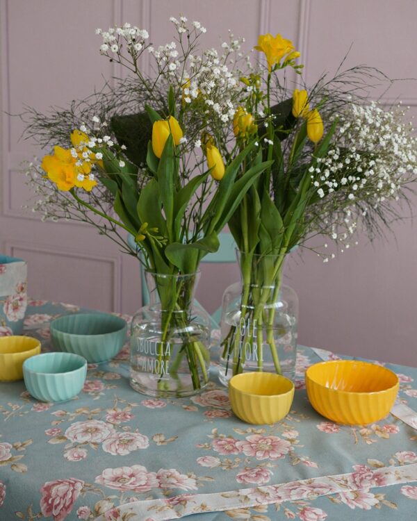 Tovaglia in Cotone Con Rouches Da 6 e 12 Posti Linea Lilly Tiffany
