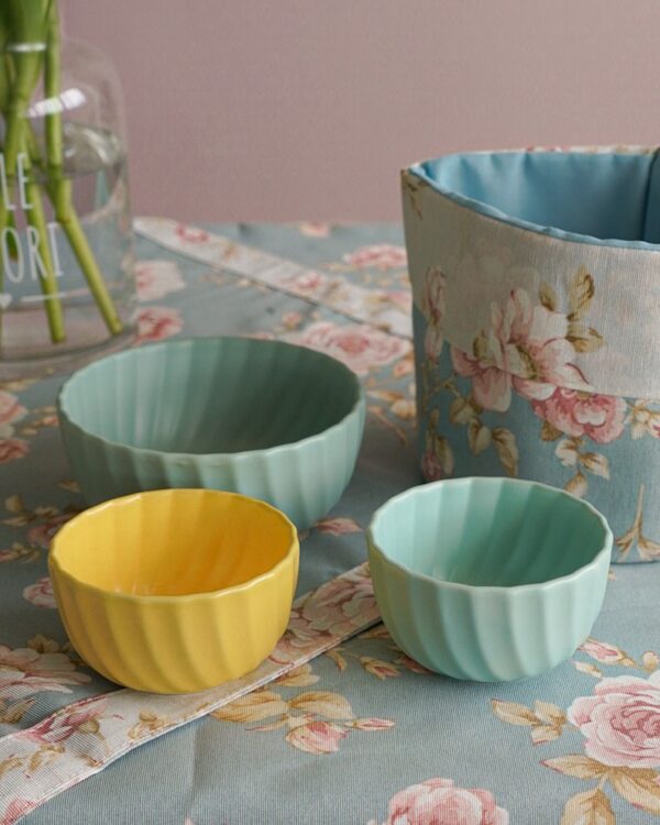 Ciotola A Rilievo Aruba Stoneware Grande e Piccola Colori PastelloTognana