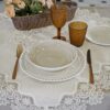 Servizio di Piatti Gale 18 Pezzi Porcellana Bianca e Beige Tognana