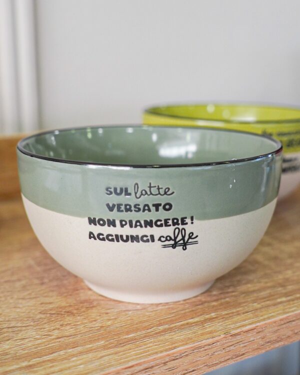 Ciotola Allegra Con Scritte In Ceramica AD