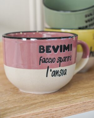 Tazza Allegra Con Scritte In Ceramica