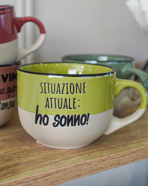 Tazza Allegra Con Scritte In Ceramica