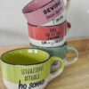 Tazza Allegra Con Scritte In Ceramica