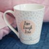 Tazza Mug Pretty in Ceramica Rosa e Grigia con Scritte Nere
