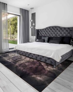 Tappeto Arredo Ortensia Indoor Nei Toni del Prugna e Grigio Internopelle