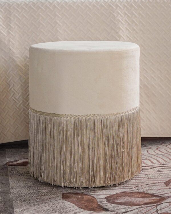 Pouf Malibù In Velluto Con Frange Elegante
