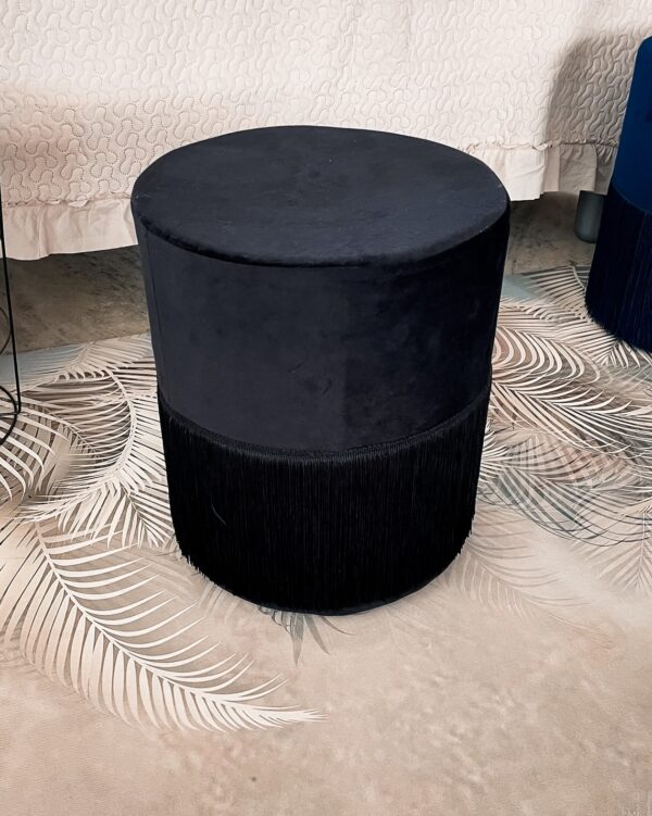 Pouf Malibù In Velluto Con Frange Elegante
