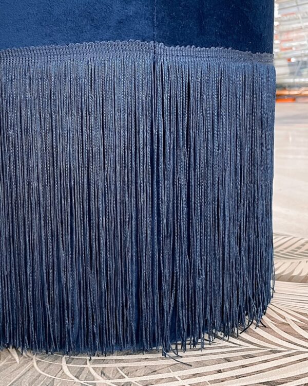 Pouf Malibù In Velluto Con Frange Elegante