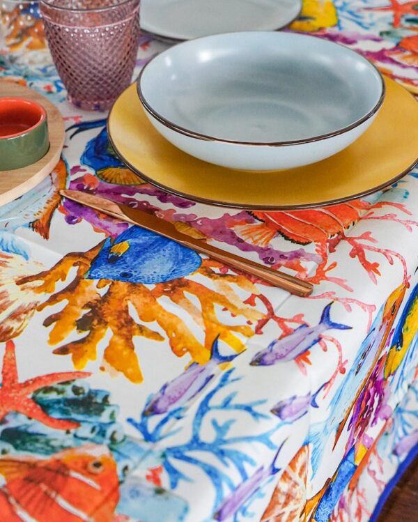 Tovaglia Fish Colors Splash Antimacchia
