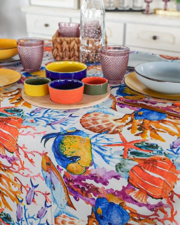 Tovaglia Fish Colors Splash Antimacchia