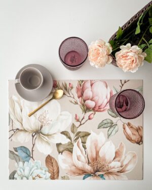 Tovaglietta Americana Colazione Asia Vinile Floreale 33x45 Cm