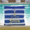 Cuscino Arredo Tema Mare In Velluto Stampato Oro