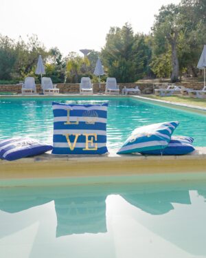Cuscino Arredo Tema Mare In Velluto Stampato Oro