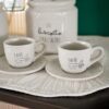 Set 2 Tazzine da Caffè Beige Con Dedica Linea Rich