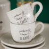 Set 2 Tazzine da Caffè Beige Con Dedica Linea Rich