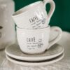 Set 2 Tazzine da Caffè Beige Con Dedica Linea Rich