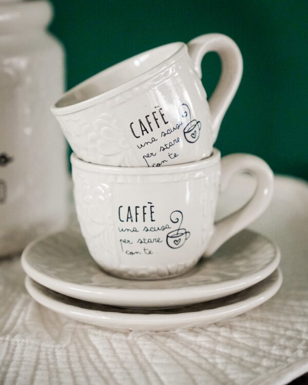 Set 2 Tazzine da Caffè Beige Con Dedica Linea Rich