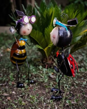Animaletto Luminoso In Piedi A Energia Solare Ape e Coccinella