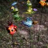 Animaletto Con Asta A Energia Solare Ape Uccelli Coccinella Rana