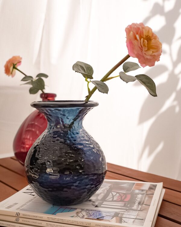 Vaso Paradise Blu Martellato H 18,5 Cm