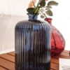 Vaso Daroca Blu In Vetro Riciclato H 23 Cm