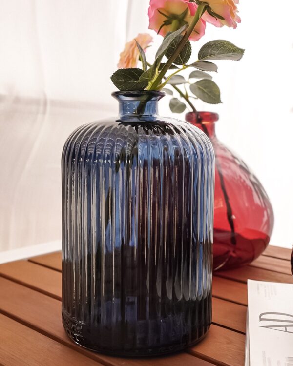 Vaso Daroca Blu In Vetro Riciclato H 23 Cm
