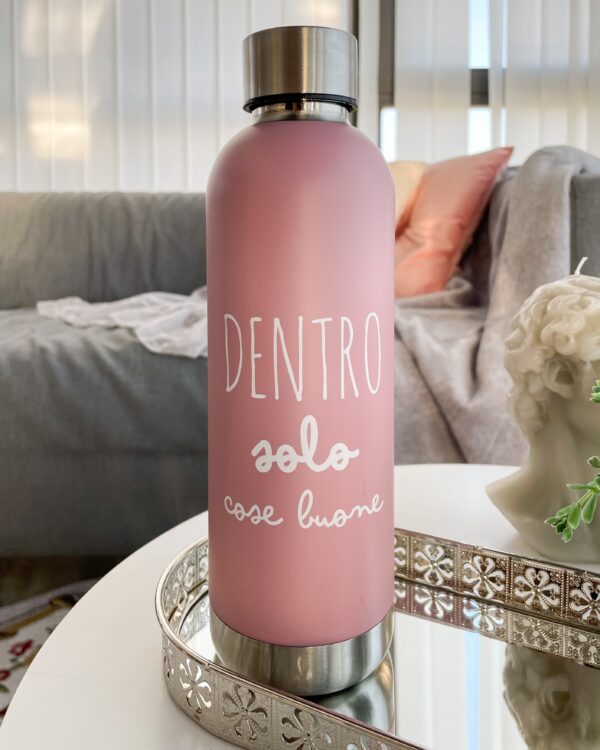 Borraccia Termica AD In Acciaio Con Scritte e Tappo Ermetico