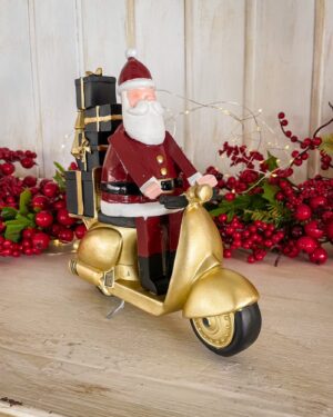 Babbo Natale con Moto Origami Decorazione Natale