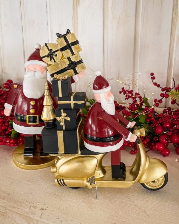 Babbo Natale con Moto Origami Decorazione Natale