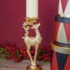 Porta Candela Renna in Resina Oro Decorazione Natale