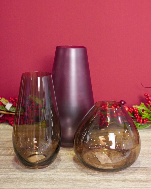 Vaso Marrone In Vetro Altezza Goodz