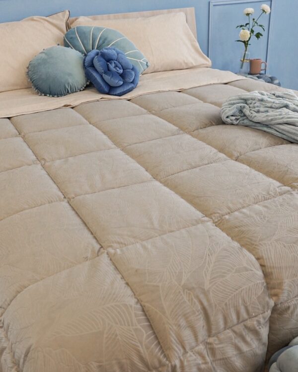 Trapunta Piumone Invernale Gaia Velluto Jacquard Linea Oro Carillo